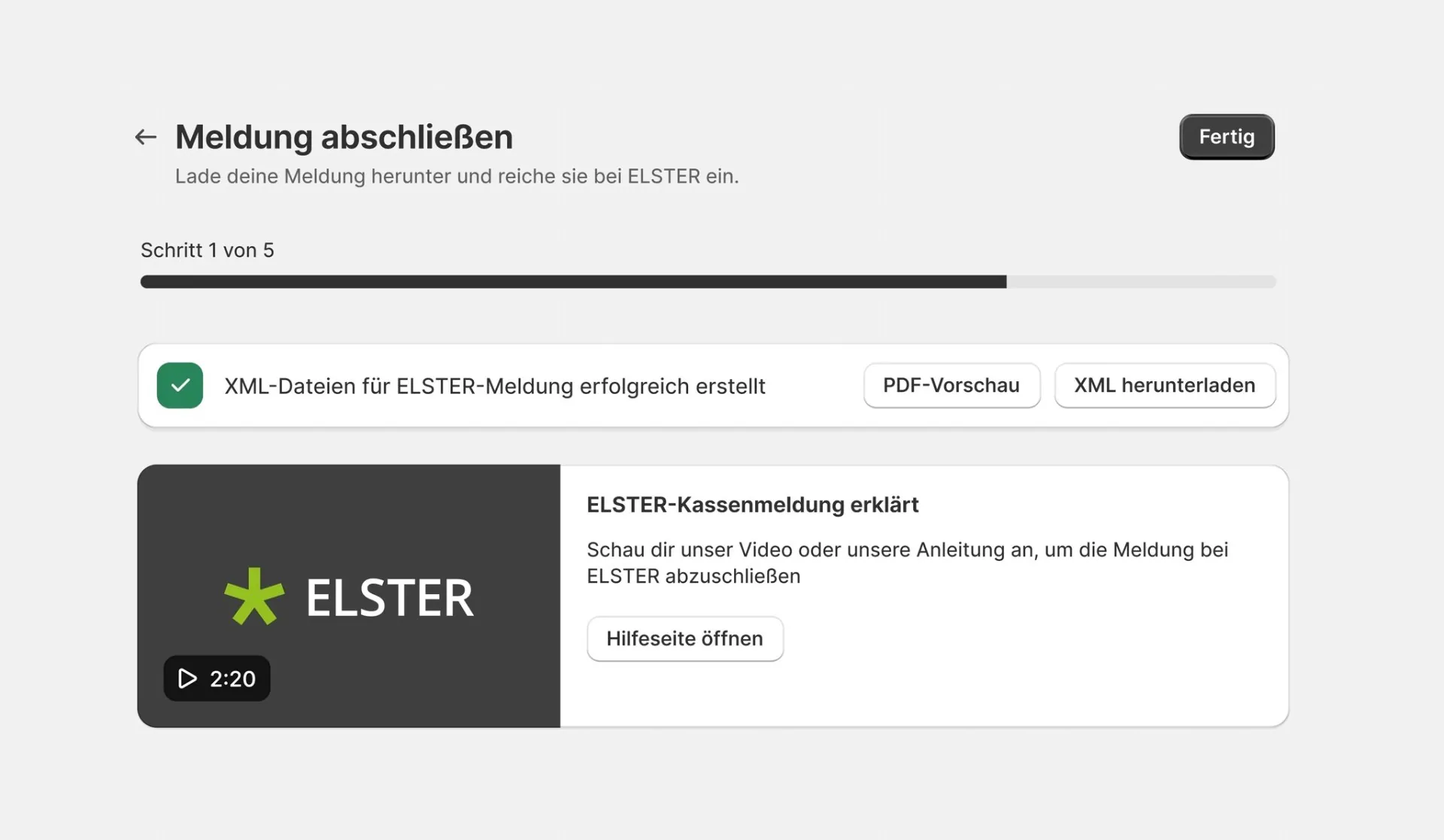 Meldefluss · Meldung abschließen im Shopify-Backend