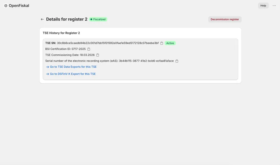 Register details